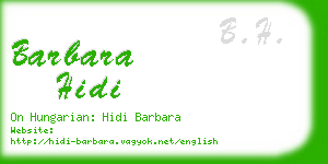 barbara hidi business card